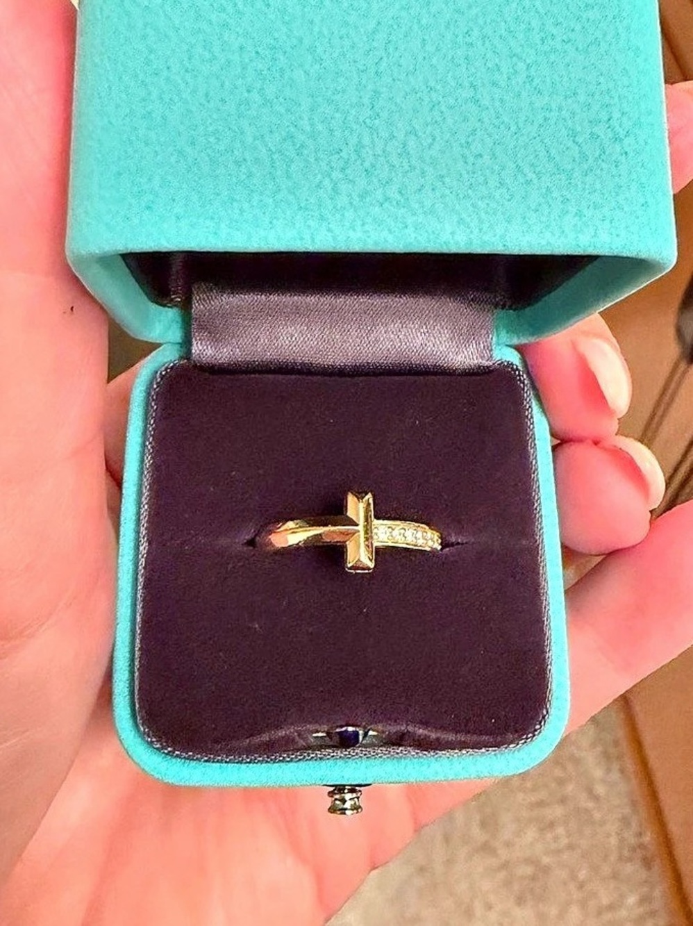 Tiffany & Co. Tiffany T True Narrow Ring with Pavé Diamonds. True Narrow Gold